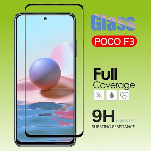 F�r Xiaomi Poco F3 / F3 Pro 2x 4D Premium 0,3 mm H9 Full Curved Hart Glas Schwarz Folie Schutz H�lle Neu