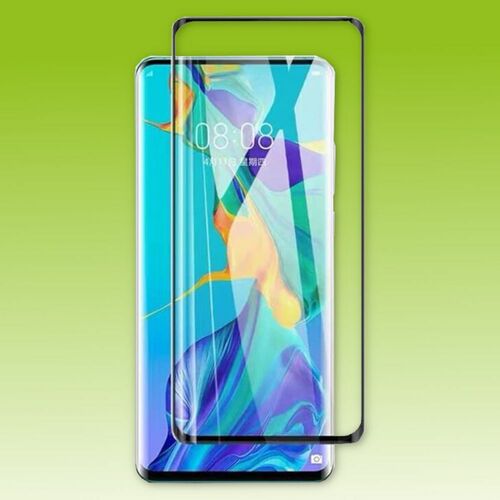 F�r Huawei P50 Pro 2x 4D Premium 0,3 mm H9 Full Curved Hart Glas Schwarz Folie Schutz H�lle Neu