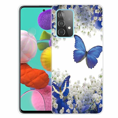 F�r Samsung Galaxy A52 / A52s 5G Silikon Case TPU Motiv White Flower Butterfly Schutz H�lle Cover Etuis Zubeh�r Transparent