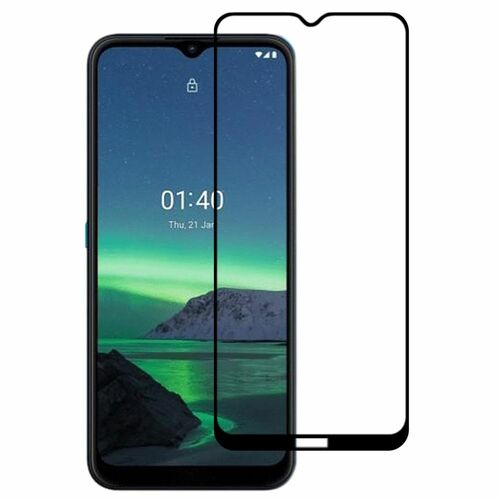 F�r Nokia 1.4 2x 3D Premium 0,3 mm H9 Hart Glas Schwarz Folie Schutz H�lle Neu