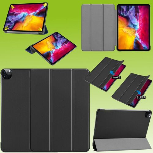 Premium Smart Cover Schwarz Tasche Etuis H�lle f�r Apple iPad Air 13 2024 / Pro 12.9 2021