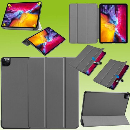 Premium Smart Cover Grau Tasche Etuis H�lle f�r Apple iPad Air 13 2024 / Pro 12.9 2021