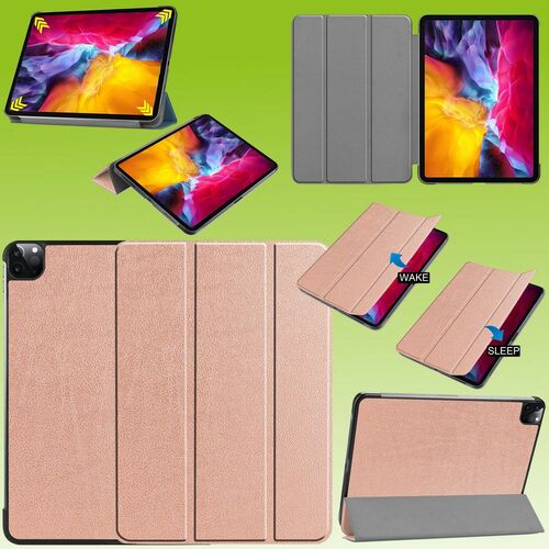 Premium Smart Cover Rose Gold Tasche Etuis H�lle f�r Apple iPad Air 13 2024 / Pro 12.9 2021 Case
