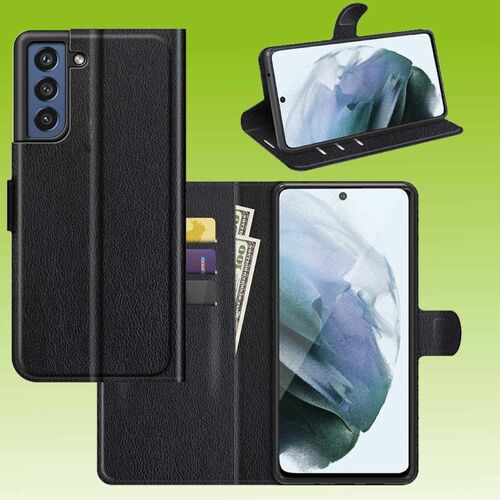 F�r Samsung Galaxy S21 FE G990B Handy Tasche Wallet Premium Schwarz Schutz H�lle Case Cover Etuis Neu Zubeh�r