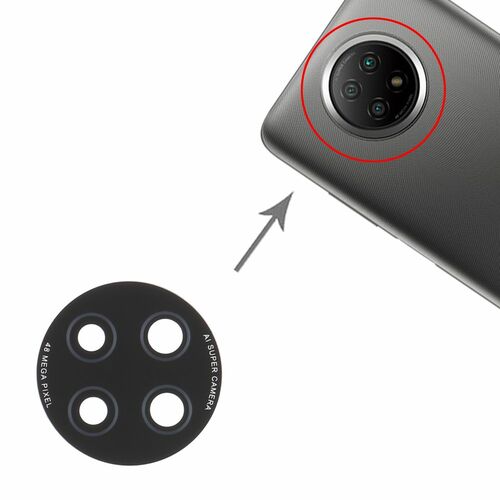 Kamera Linsen Abdeckung f�r Xiaomi Redmi Note 9 5G Ersatzteil Reparatur Schwarz