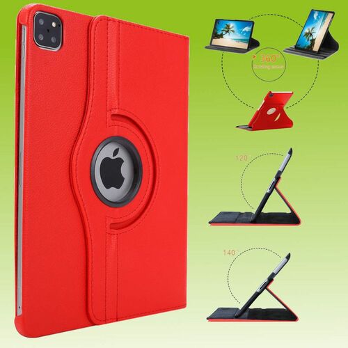 F�r Apple iPad Air 11 2025 / 2024 / Pro 11.0 2022 / 2021 360 Grad Rotation Tablet Tasche H�lle Rot