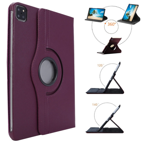 Fr Apple iPad Air 11 2025 / 2024 / Pro 11.0 2022 / 2021 360 Grad Rotation Tablet Tasche Hlle Lila