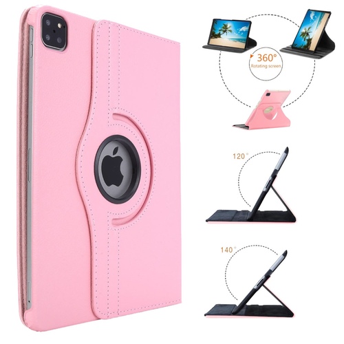 F�r Apple iPad Air 11 2025 / 2024 / Pro 11.0 2022 / 2021 360 Grad Rotation Tablet Tasche H�lle Rosa