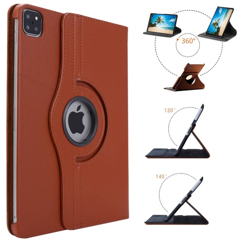 F�r Apple iPad Air 11 2025 / 2024 / Pro 11.0 2022 / 2021 360 Grad Rotation Tablet Tasche H�lle Braun