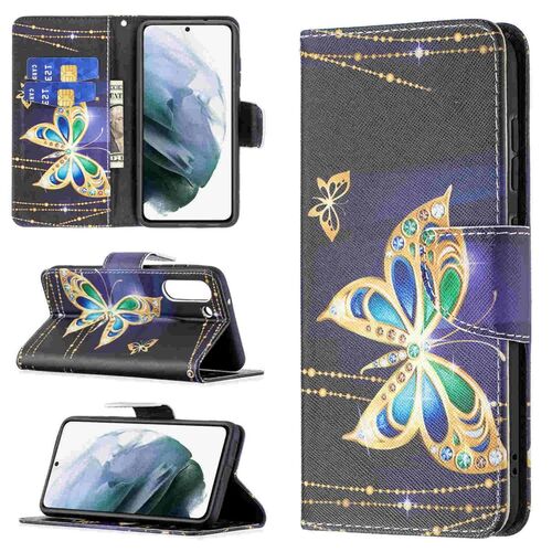 F�r Samsung Galaxy S21 FE G990B Kunstleder Handy Tasche Book Motiv 2 Schutz H�lle Case Cover Etui Neu