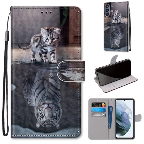F�r Samsung Galaxy S21 FE G990B Kunstleder Handy Tasche Book Motiv 12 Schutz H�lle Case Cover Etui Neu