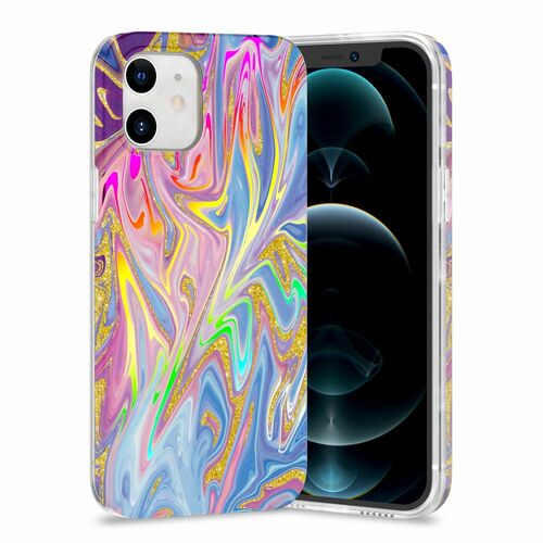 F�r Apple iPhone 12 Mini Shockproof TPU Watercolor Splash Schutz Tasche H�lle Cover Etui Motiv 1