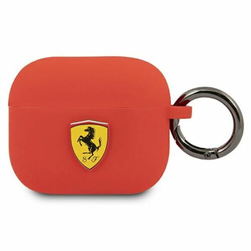 Ferrari Apple AirPods / AirPods 3 Cover Rot Scuderia Ferrari Silicone Schutzh�lle Tasche Case Etui