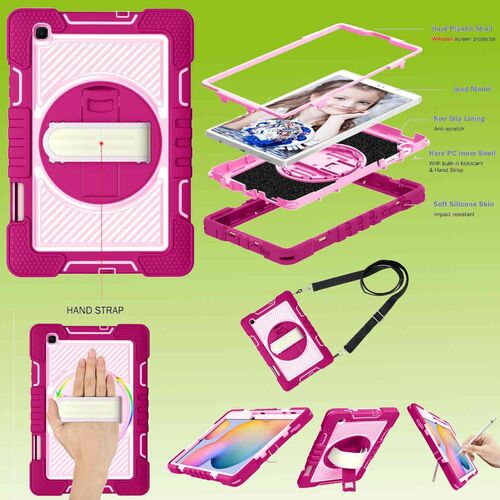 F�r Samsung Galaxy Tab A7 Lite 2021 8.7 Outdoor Pink 360 Grad Tablet 