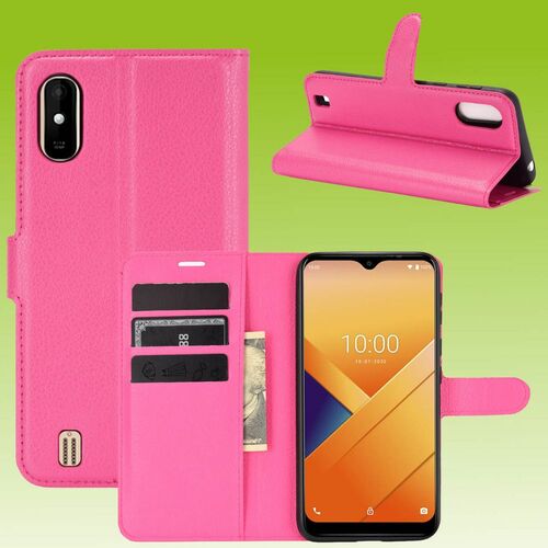 F�r Wiko Y81 Handy Tasche Wallet Premium Pink Schutz H�lle Case Cover Etuis Neu Zubeh�r