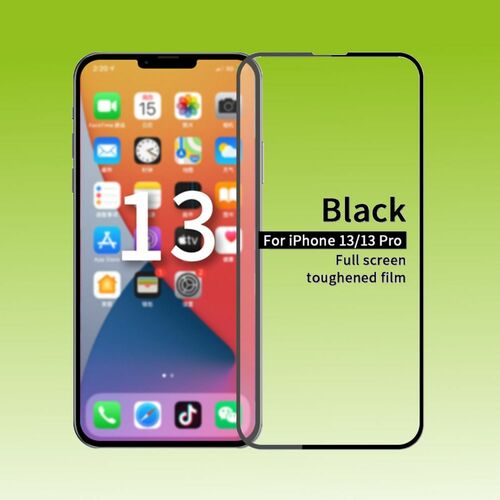 F�r Apple iPhone 14 / 13 / 13 Pro 2x 3D Premium 0,3 mm H9 Hart Glas Schwarz Folie Schutz H�lle Neu