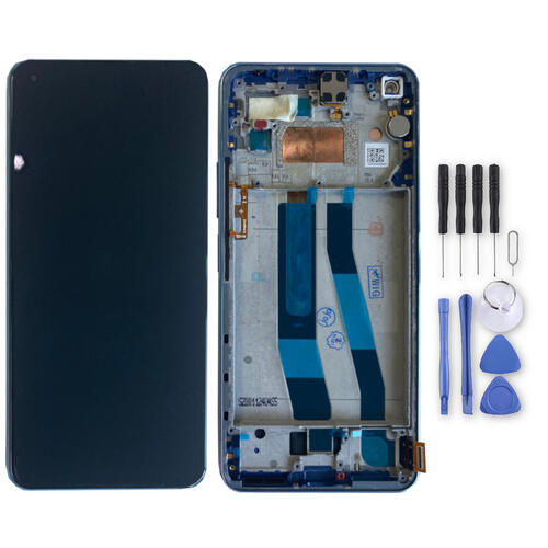F�r Xiaomi Mi 11 Lite  Display Full LCD mit Rahmen Einheit Touch Ersatzteil Reparatur Blau