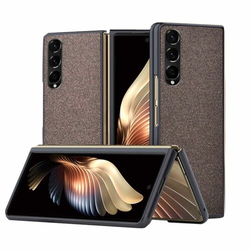 F�r Samsung Galaxy Z Fold3 5G Sand Design Kunststoff Hart Cover Handy Tasche H�lle Etuis Braun