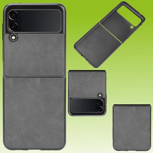 F�r Samsung Galaxy Z Flip3 5G Design Kunststoff Hart Cover Handy Tasche H�lle Etuis Schwarz