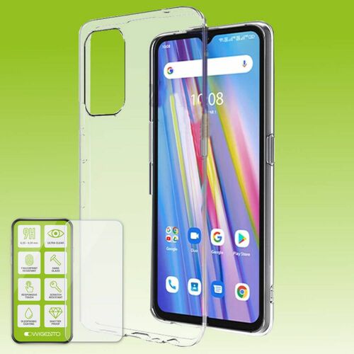 F�r Umidigi Power 5 Silikoncase TPU Transparent + 0,26 H9 Glas Handy Tasche H�lle Schutz Cover