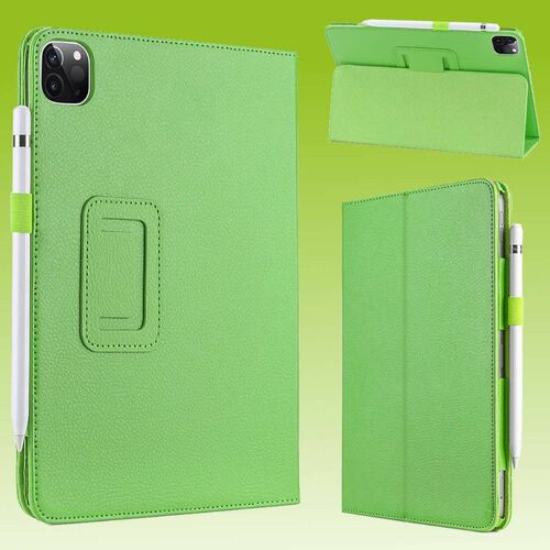 F�r Apple iPad Air 13 2024 / Pro 12.9 2021 Gr�n Kunstleder H�lle Cover Tablet Tasche Case