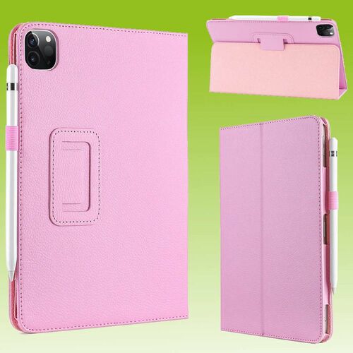 F�r Apple iPad Air 13 2024 / Pro 12.9 2021 Rosa Kunstleder H�lle Cover Tablet Tasche Case
