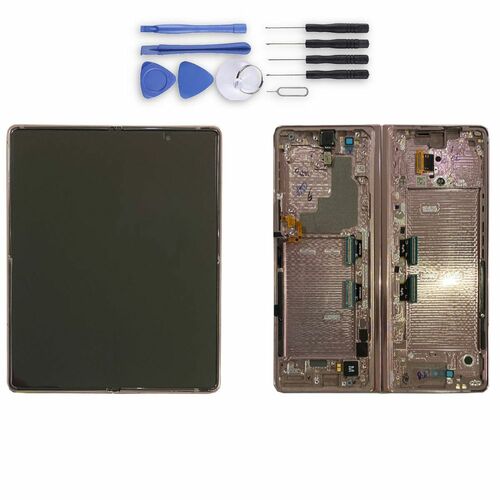 Samsung LCD Display fr Galaxy Z Fold2 + Frame + Hinge 5G GH82-24297D Mystic Bronze / Metallic Blue