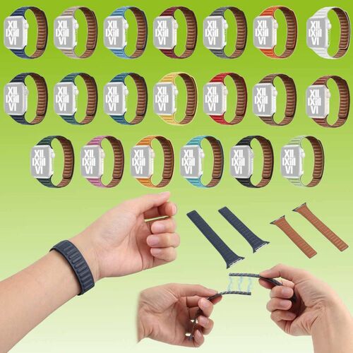 F�r alle Apple Watch Series Magnetisches Magnet Hochwertiges Kunst Leder Ersatz Tausch Uhr Armband Zubeh�r Neu