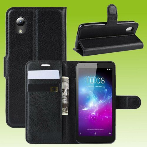 F�r ZTE Blade A31 Lite Handy Tasche Wallet Premium Schwarz Schutz H�lle Case Cover Etuis Neu Zubeh�r