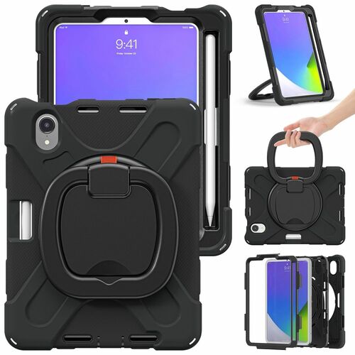 F�r Apple iPad Mini 2024 8.3 Zoll / Mini 6 2021 360 Grad H�lle Schwarz