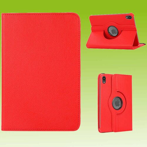 Fr Apple iPad Mini 2024 8.3 Zoll / Mini 6 2021 360 Grad Rotation Kunstleder Hlle Rot