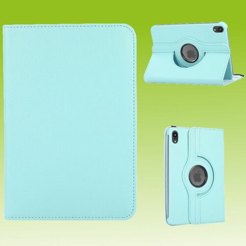 F�r Apple iPad Mini 2024 8.3 Zoll / Mini 6 2021 360 Grad Rotation Kunstleder H�lle Hellblau