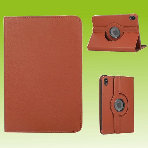 Fr Apple iPad Mini 2024 8.3 Zoll / Mini 6 2021 360 Grad Rotation Kunstleder Hlle Braun