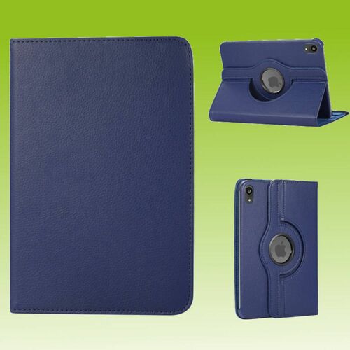 Fr Apple iPad Mini 2024 8.3 Zoll / Mini 6 2021 360 Grad Rotation Kunstleder Hlle Dunkelblau