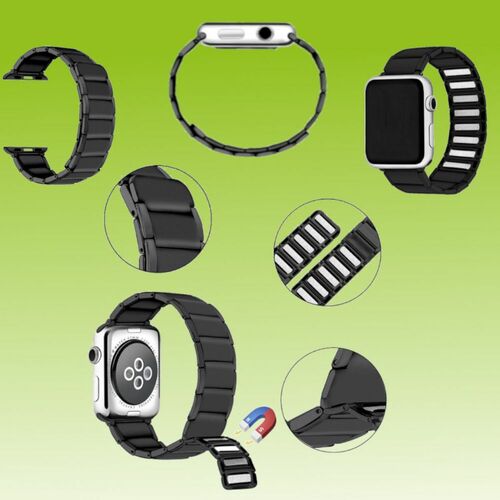 F�r Apple Watch Serie 11 10 / Ultra 3 2 1 / 9 8 7 6 5 4 3 2 Magnet Stahl Armband 
