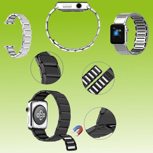 F�r Apple Watch Serie 11 10 / Ultra 3 2 1 / 9 8 7 6 5 4 3 2 Magnet Stahl Armband 