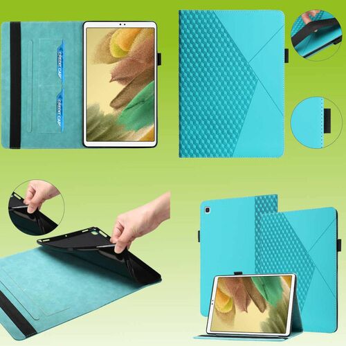 F�r Samsung Galaxy Tab A7 Lite 2021 8.7 Design Muster Blau Kunstleder H�lle Cover Tablet Tasche Case Neu
