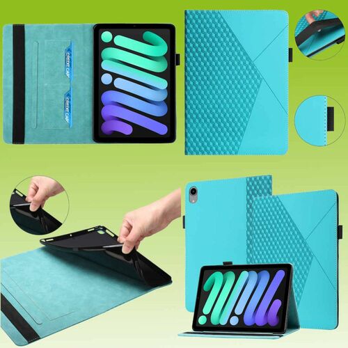 F�r Apple iPad Mini 2024 8.3 Zoll / Mini 6 2021 Kunstleder H�lle Hellblau