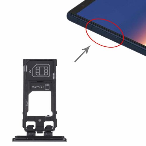 Dual SIM + Micro SD Karten Halter Card Tray f�r Sony Xperia 5 Schwarz Ersatz Zubeh�r