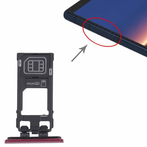 SIM + Micro SD Karten Halter Card Tray f�r Sony Xperia 5 Rot Ersatz Zubeh�r