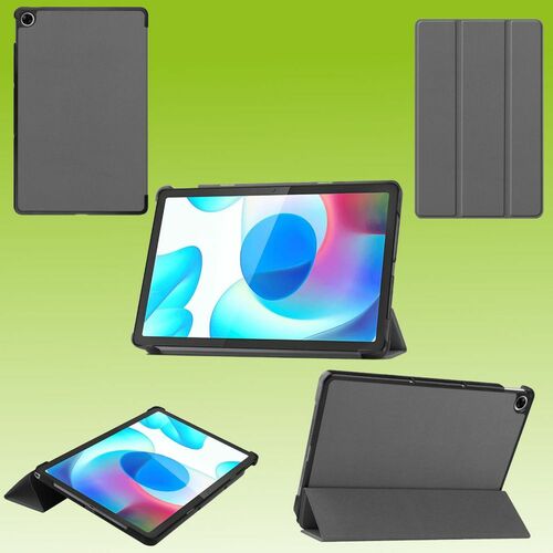 Fr Oppo Realme Pad 10.4 3folt Wake UP Smart Cover Grau Tasche Etuis Hlle