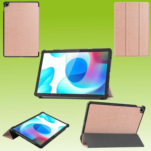 F�r Oppo Realme Pad 10.4 3folt Wake UP Smart Cover Rose Gold Tasche Etuis H�lle