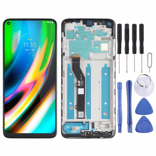 F�r Motorola Moto G9 Plus XT2087-1 Display Full OLED LCD mit Rahmen Einheit Touch Ersatzteil Reparatur Schwarz