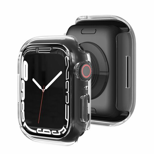 F�r Apple Watch Serie 9 8 7 45mm Schock TPU Silikon H�lle Transparent
