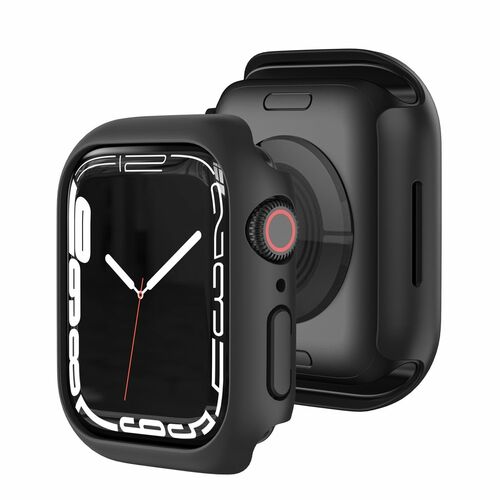 F�r Apple Watch Serie 9 8 7 41mm Schock TPU Silikon H�lle Cover Black