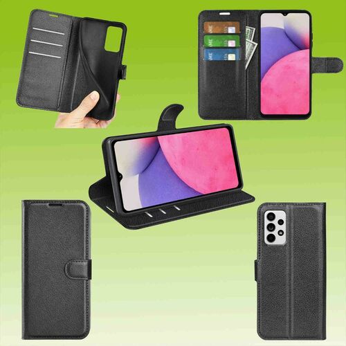 F�r Samsung Galaxy A33 5G Handy Tasche Wallet Premium Schutz H�lle Case Cover Etuis Neu Zubeh�r Schwarz