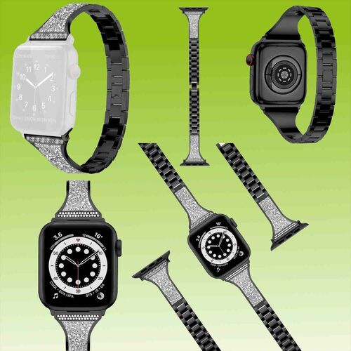 F�r Apple Watch Serie 11 10 / Ultra 3 2 1 49mm 9 8 7 6 5 4 Diamant Style Armband 