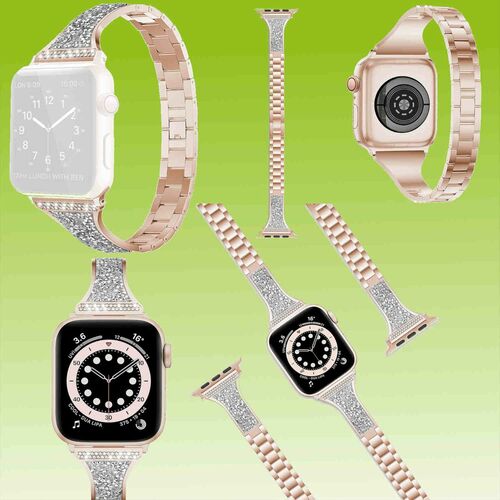 F�r Apple Watch Serie 11 10 / Ultra 3 2 1 49mm 9 8 7 6 5 4 Diamant Style Armband 