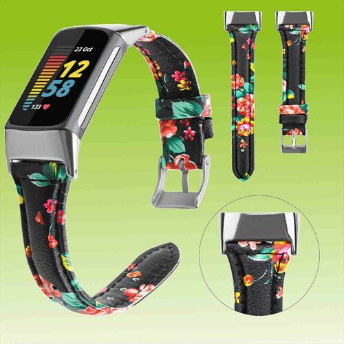 Fr Fitbit Charge 6 / 5 Leder Watch Armband Muster 2 Mnner Gre L