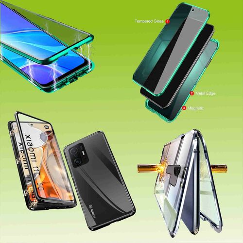 Beidseitiger 360 Grad Magnet / Glas Case Bumper f�r Smartphones Handy Tasche Case H�lle Cover New Style 